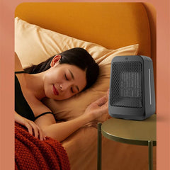 PTC Small Heater Fan: 3-Gear Adjustable, Remote Control, Timer, Oscillating Desktop Heater
