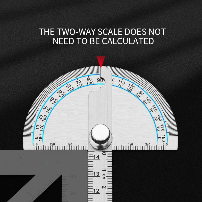 Stainless Steel irregular Protractor Large Carpenter's Measuring Angle Gauge