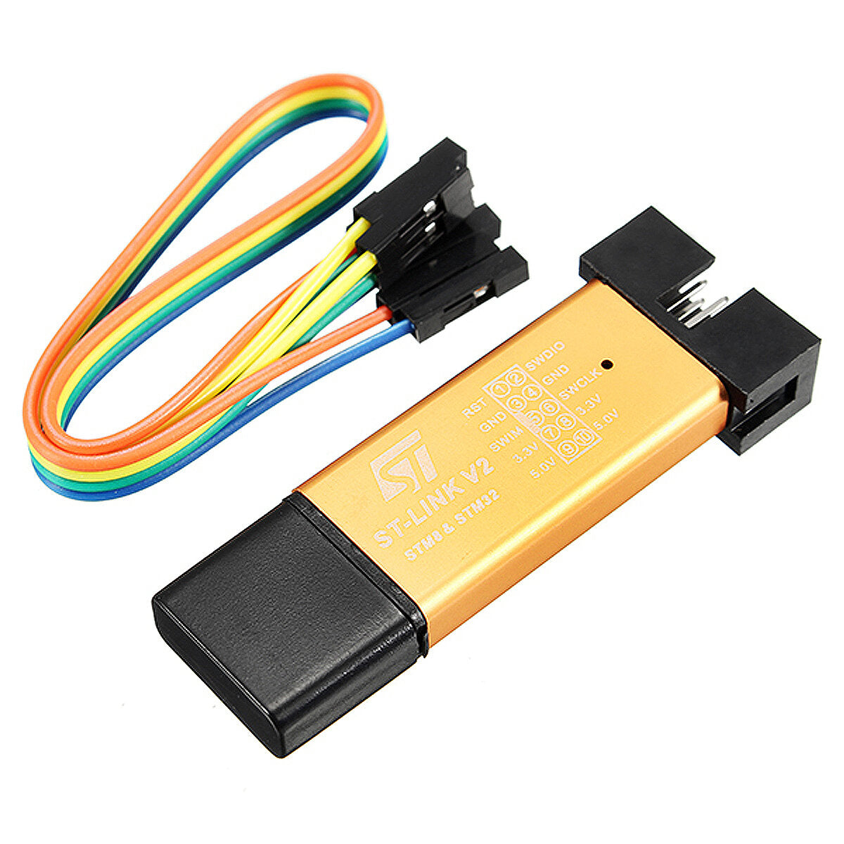 3.3V 5V XTW ST-LINK V2 STM8/STM32 Simulator Programmer Downloader Debugger 500MA Fuse Short Circuit Protection