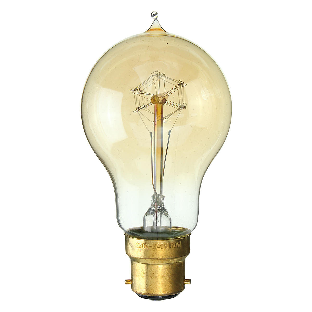 AC220V 60W Teardrops Shape Amber Shell Retro Incandescent Light Bulb for Home