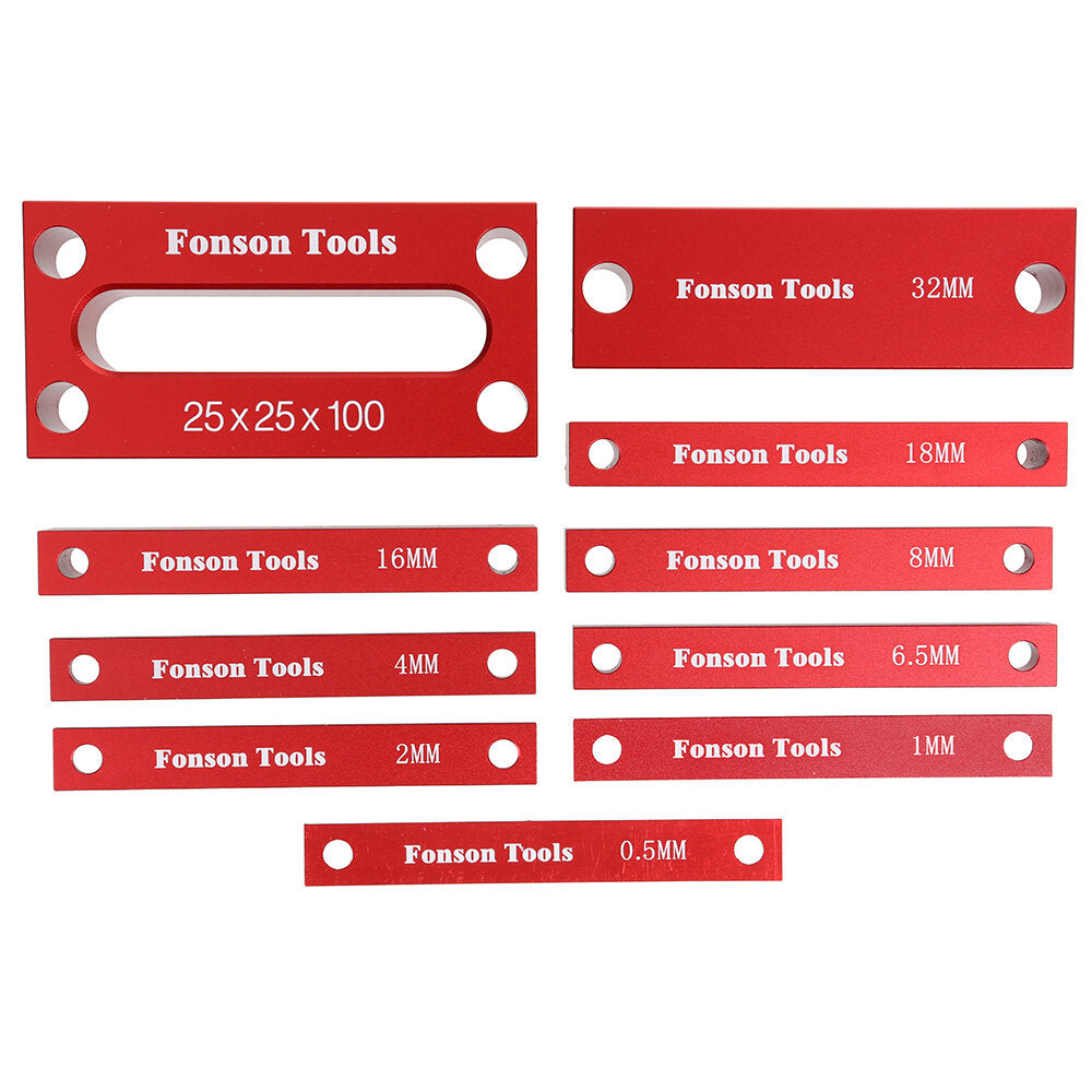 10pcs Metric Inch Woodworking Setup Blocks Height Gauge Precision Aluminum Alloy Setup Bars