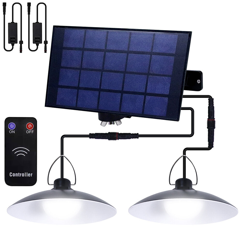 1/2/3/4 Head LED Solar Pendant Light IP65 Waterproof Outdoor Indoor Remote Control Solar Lamp for Garden Porch