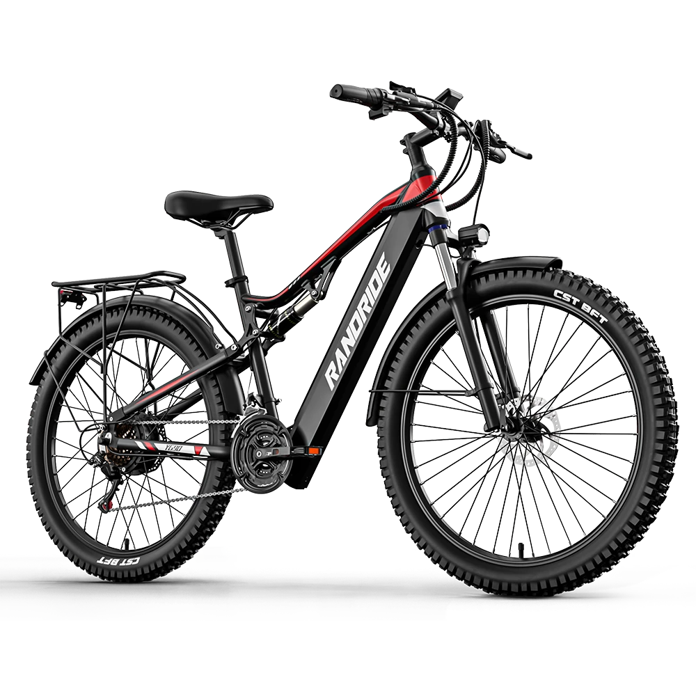 48V 17AH 1000W Recommended Top Speed 25KM/H 27.5*2.4 Inch Electric Bicycle 80-90KM Mileage Range Max Load 120KG