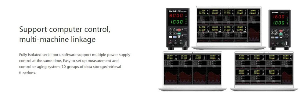Adjustable DC Bench Power Supply, 0-160V/0-8A, Four-Digit Display, USB Charging & Safety Protection for Electronics Repair
