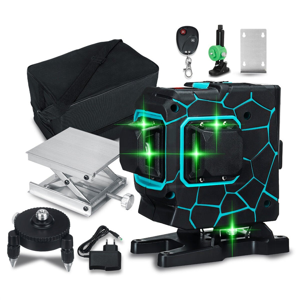 3D 12 Line Green Light Laser Level Digital Self Leveling 360 Rotary Measure Tool