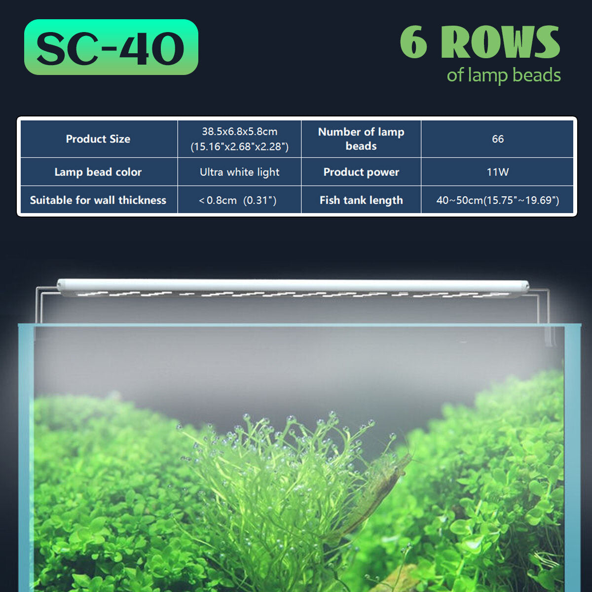 Fish Aquarium Tank Underwater Submersible Change LED Ultra White Light Stand