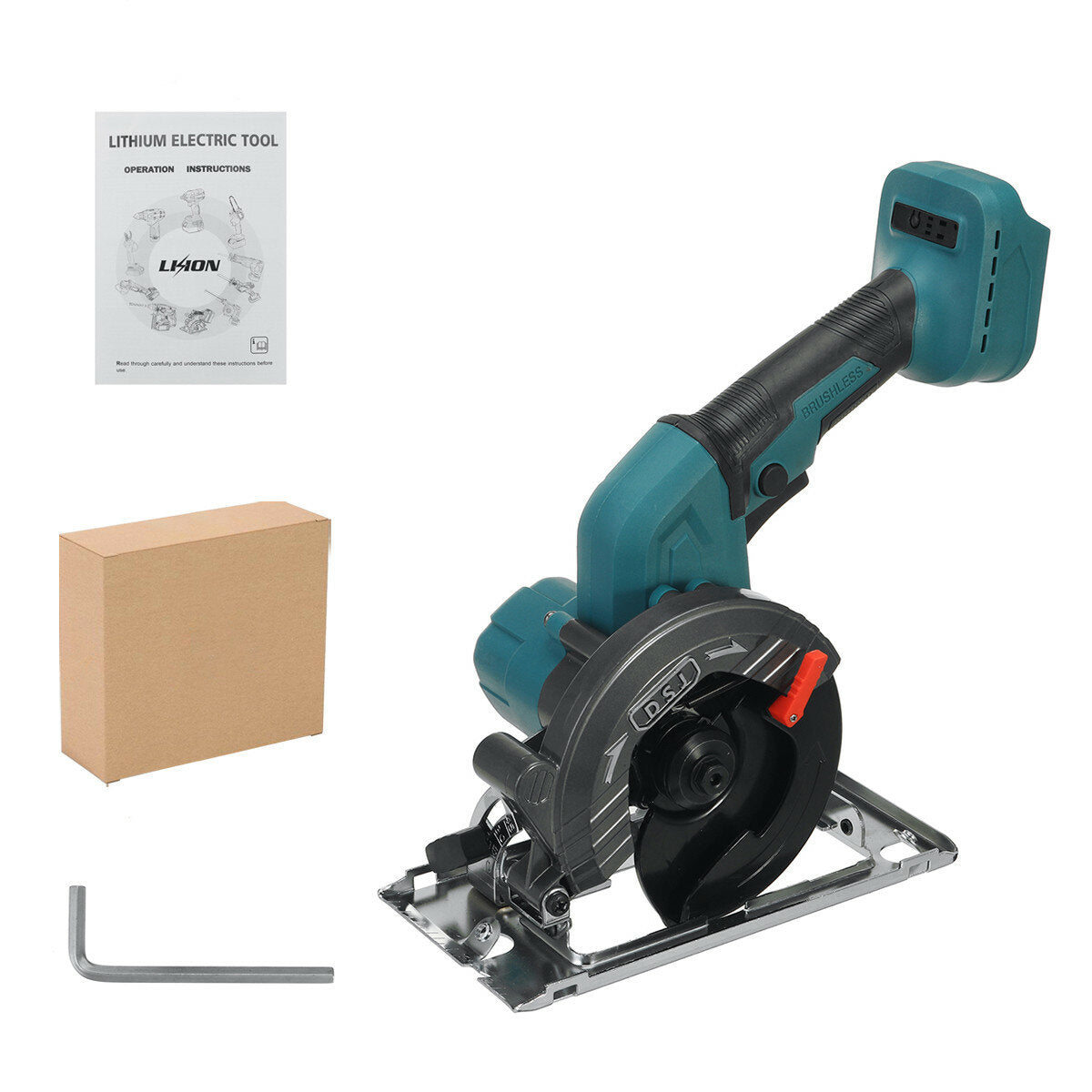 21V 3000W 5In Cordless Electric Circular Saw Curved Cutting Adjustable Cut Off Saw with 1/2 Batteries For Woodworking