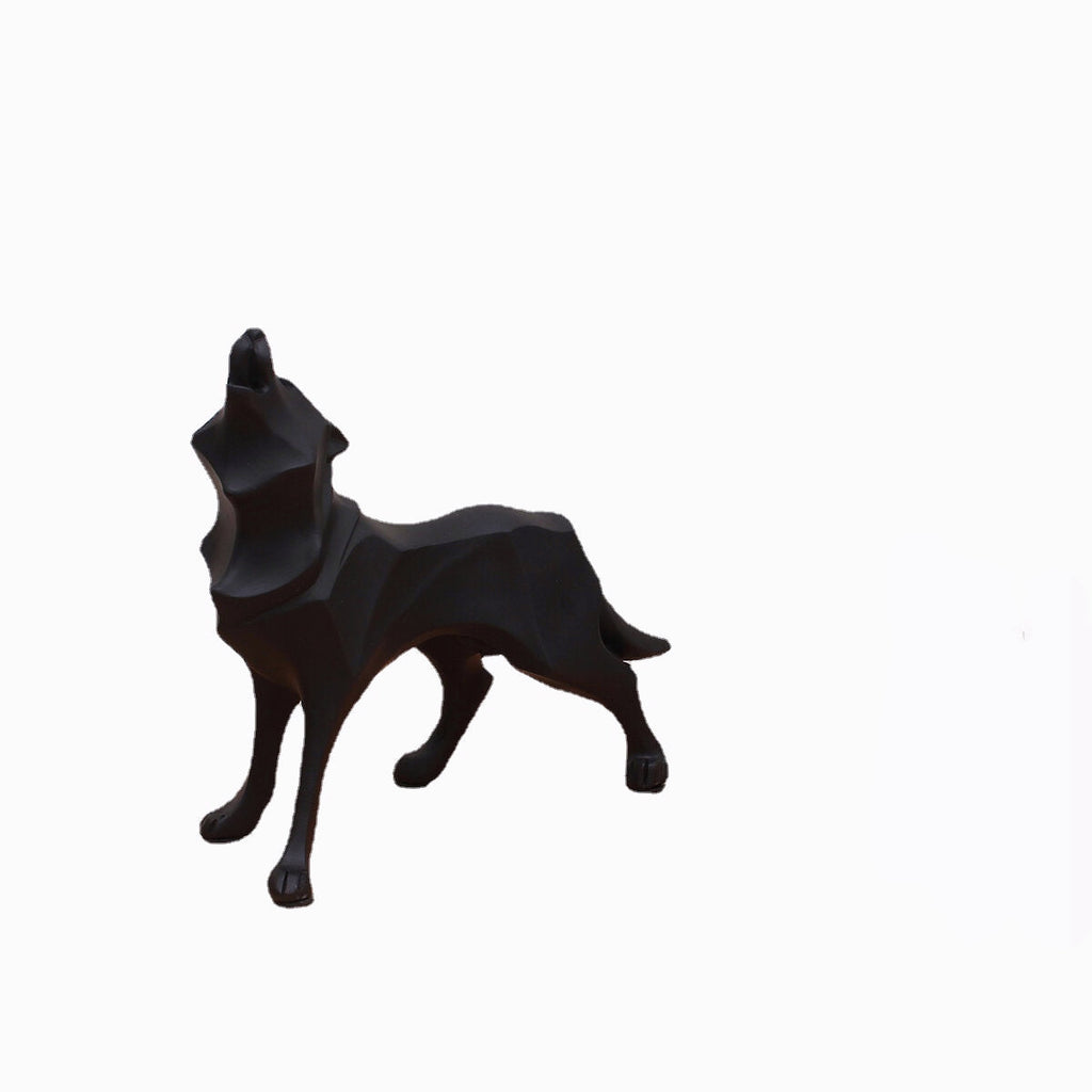 Modern Abstract Art Wolf Statue Resin Geometric Resin Model Gift Decorations