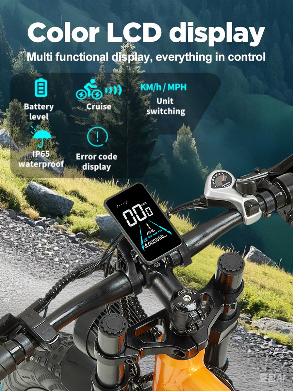 48V 20Ah 2*1000W Recommended Top Speed 25KM/H 26*4.0 Inch Electric Bike 40-90KM Max Range Max Load 200KG