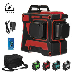 3D 12 Line Blue Light Laser Level LCD 360 Rotary Self Leveling Cross Measuring Tool
