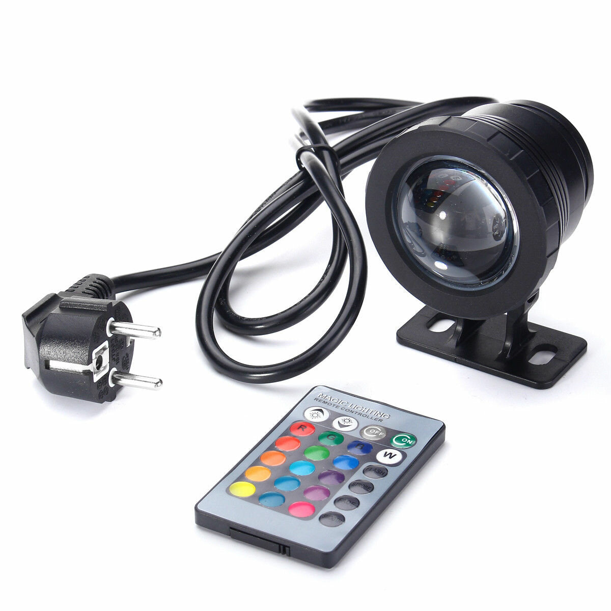 20W AC85-265V RGB LED Spot Lights Underwater Pool Fountain Pond Lamp Waterproof + Remote