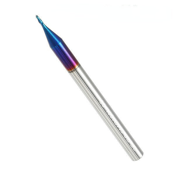 R0.5-R3 2 Flutes Tungsten Carbide End Mill HRC65 NACO Coated Ball Nose Milling Cutter