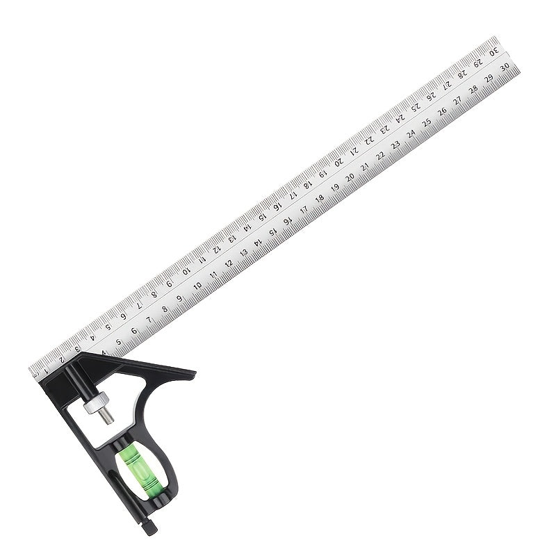 12" Professional Resolution Adjustable Stainless Steel Angle Combination Square Ruler