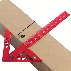 Carpenter Square Protractor & Center Scribe Gauge Set - Durable Aluminum Alloy, Precision Measuring Tools for Woodworking & DIY