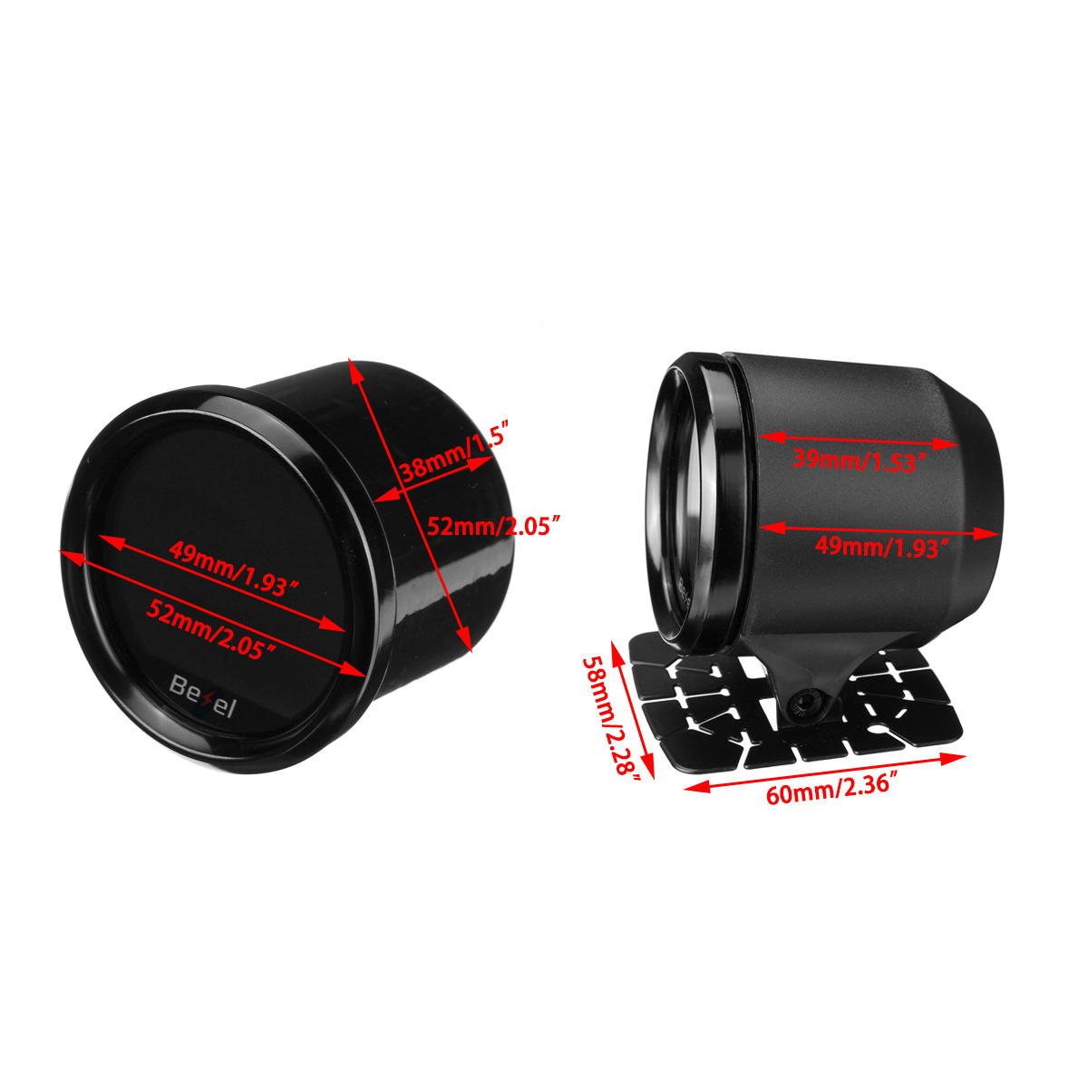 2" 52mm Car Auto Air / Fuel Ratio Gauge Meter AFR Digital LED Display Black Face