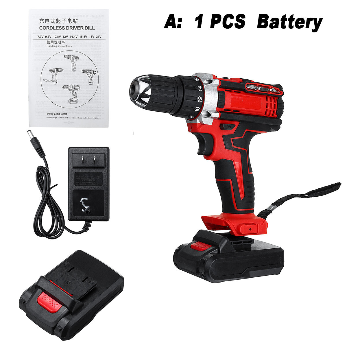 48V 50-60Hz Electric Drill 18 Gear Torque Power Drills Forward/Reverse Switch 25-28Nm Drilling Tool