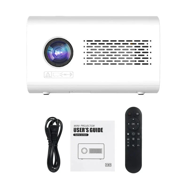 Mini LED Projector 150 ANSI Lumens 720P WiFi Home Theater with Auto Keystone, Bass Speaker & Remote Control