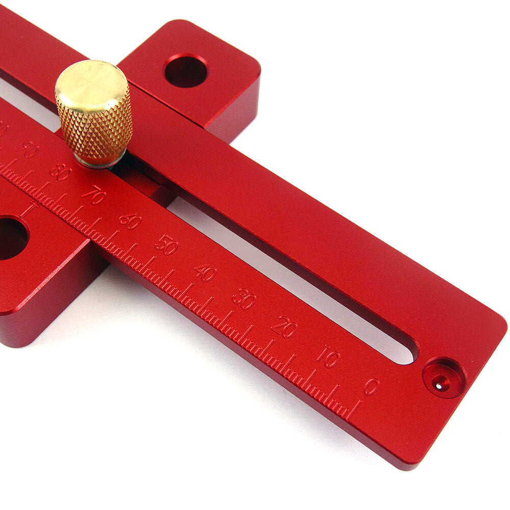 Aluminum Alloy T-Type Hole Ruler 170/270/370mm for Woodworking - Durable Measuring Tool with Clear Scale