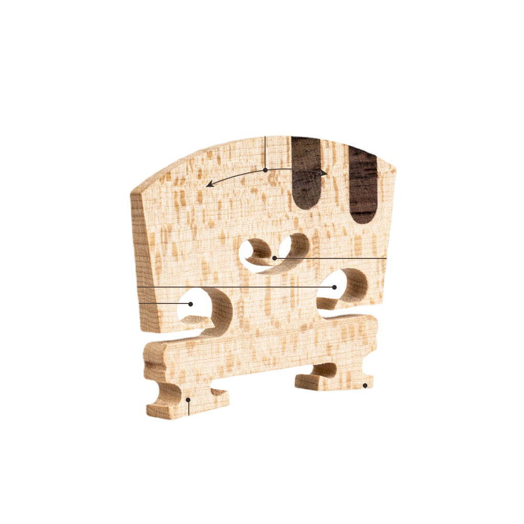 1PC Master AA Grade Snow Flake Texture Maple Violin Bridge 4/4 Violin Bridge Replacement With E A Ebony Inlay