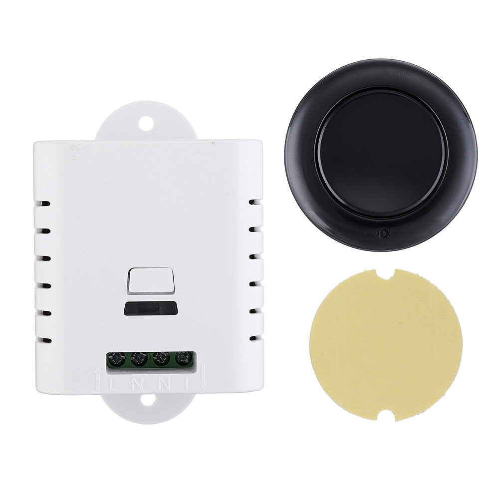 Wide Voltage AC85V-250V Wireless Remote Control Switch + Round Button Transmitter