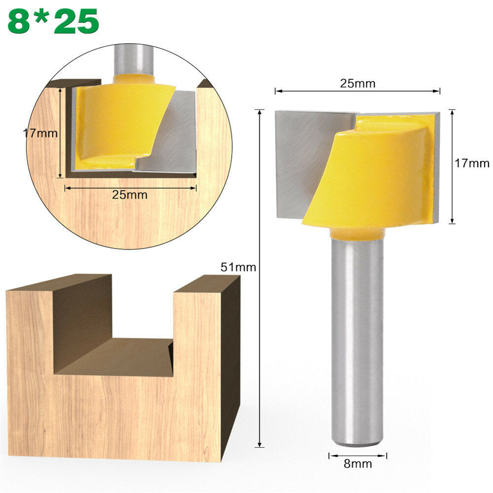 16-25mm Router Bit 8mm Shank Surface Planing Bottom Cleaning Wood Milling Router Bit for CNC
