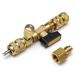 Schrader Valve Core Remover Dual Size 1/4 5/16 Inch Port Installer Tool