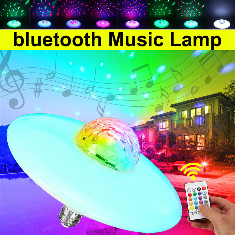 AC86-265V Music LED Garage Light Bulb 24Keys Remote Control