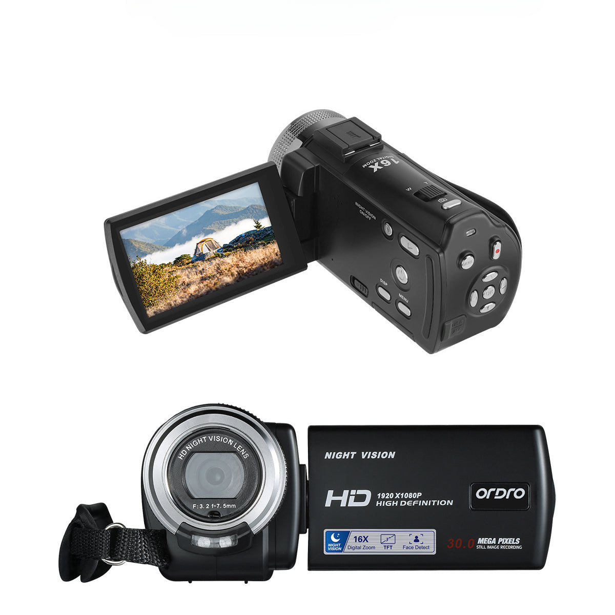 Digital Video Camera 1080P 30MP HD Infrared Night Vision 16X Zoom Portable Camcorder 3 Inch TFT Screen Video Camera Camcorder