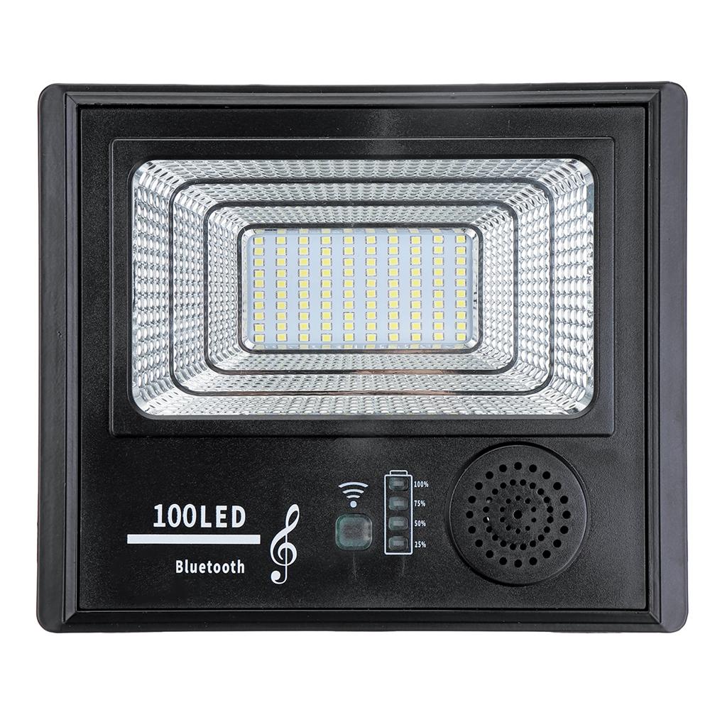 Bright Solar Powered 100 LED Flood Security Light Dimmable with Remote Controller for Garden Wall Outdoor