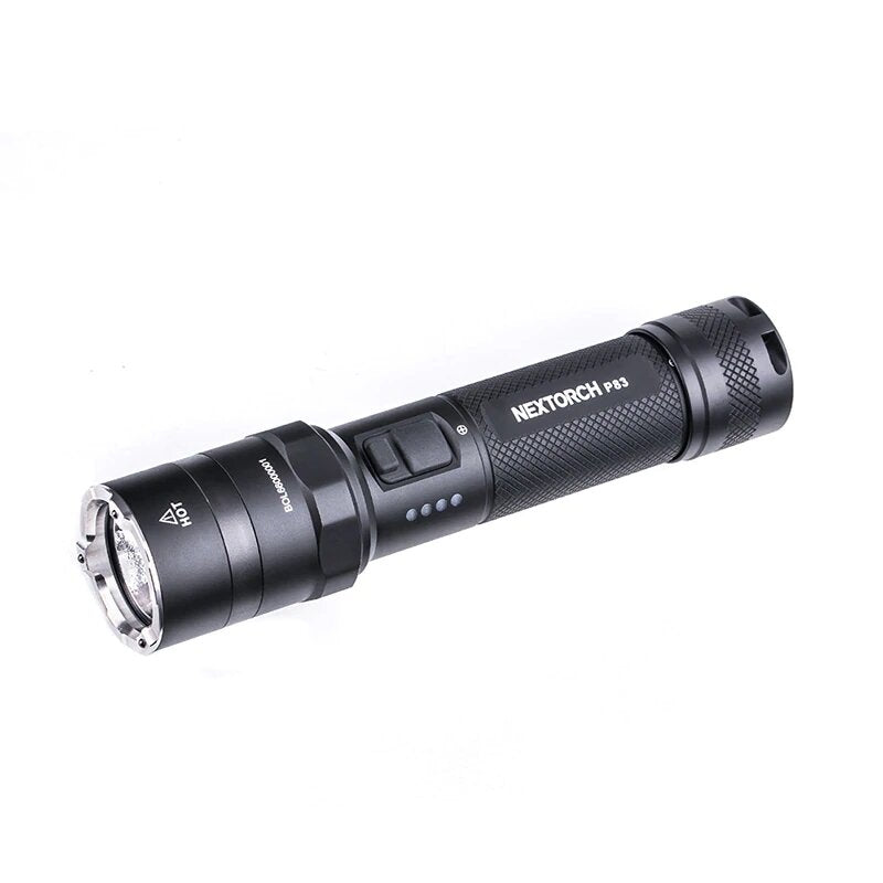 Multi-light Source One-step Strobe Tactical Flashlight 1300lm 280m High Output 18650 Type-C USB Rechargeable LED Torch