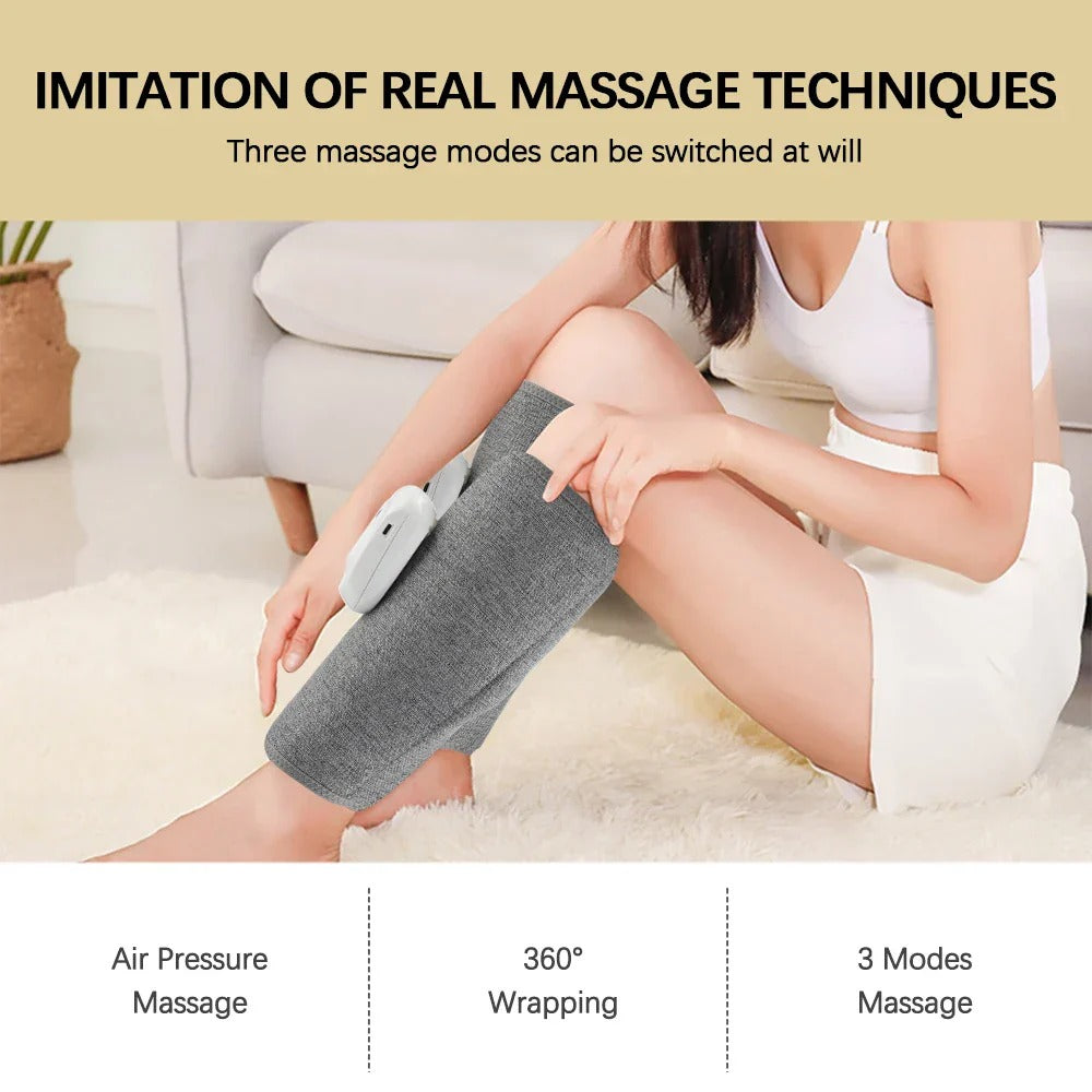 Dual-Purpose Leg & Arm Massager with Air Pressure, 3 Modes, 360° Calf Relaxation, Ideal for Office Workers