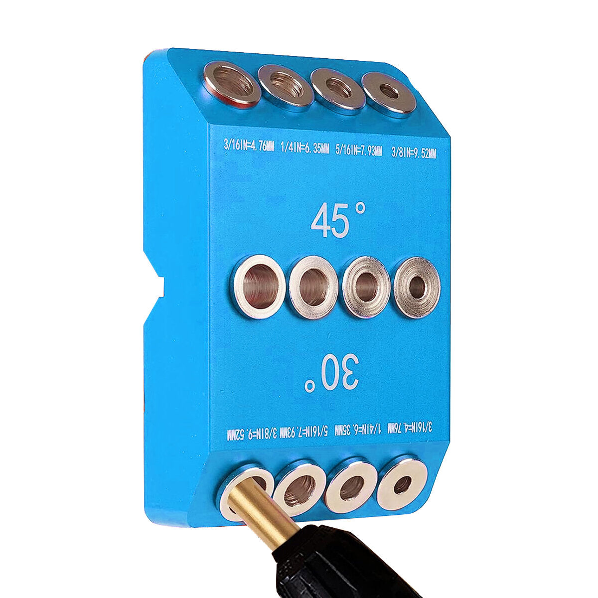 Aluminum Drill Guide for Cable Railing - 30°, 45°, 90° Angles, Multi-size Holes, Includes Titanium Drill Bits, Portable