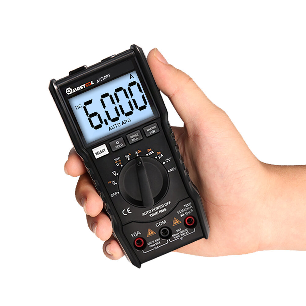 Square Wave Output True RMS NCV Temperature Tester Digital Multimeter 6000 Counts Backlight AC DC Current/Voltage Resistance Frequency Capacitance