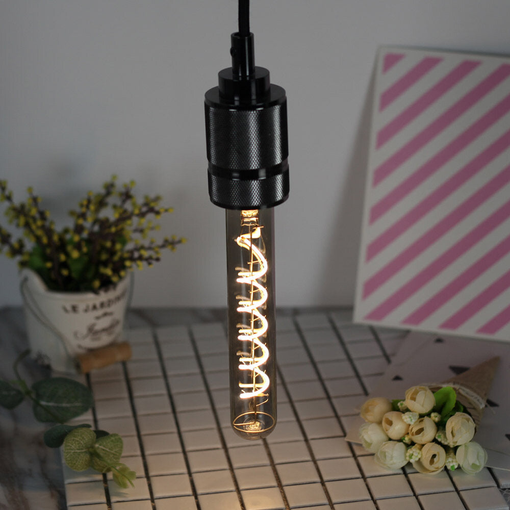Lighting Designer AC220-240V 2700K 4W Dimmable T28*185mm Antique Style Smoky Gray Glass LED Incandescent Light Bulb Filament Lamp Retro