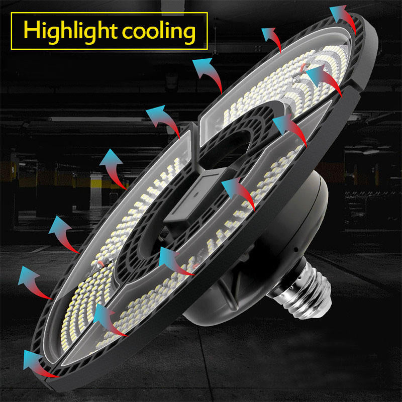 E27 Light Sensor LED Bulb  Deformable Folding Garage Lamp Warm White Indoor Outdoor Lighting AC220V