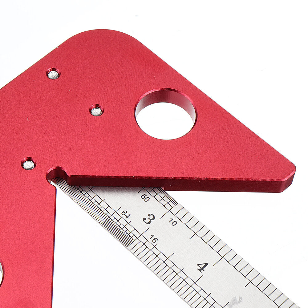Woodworking Center Scriber Ruler - 45° Angle Measuring Tool, Aluminum Alloy & Stainless Steel, 30cm Length