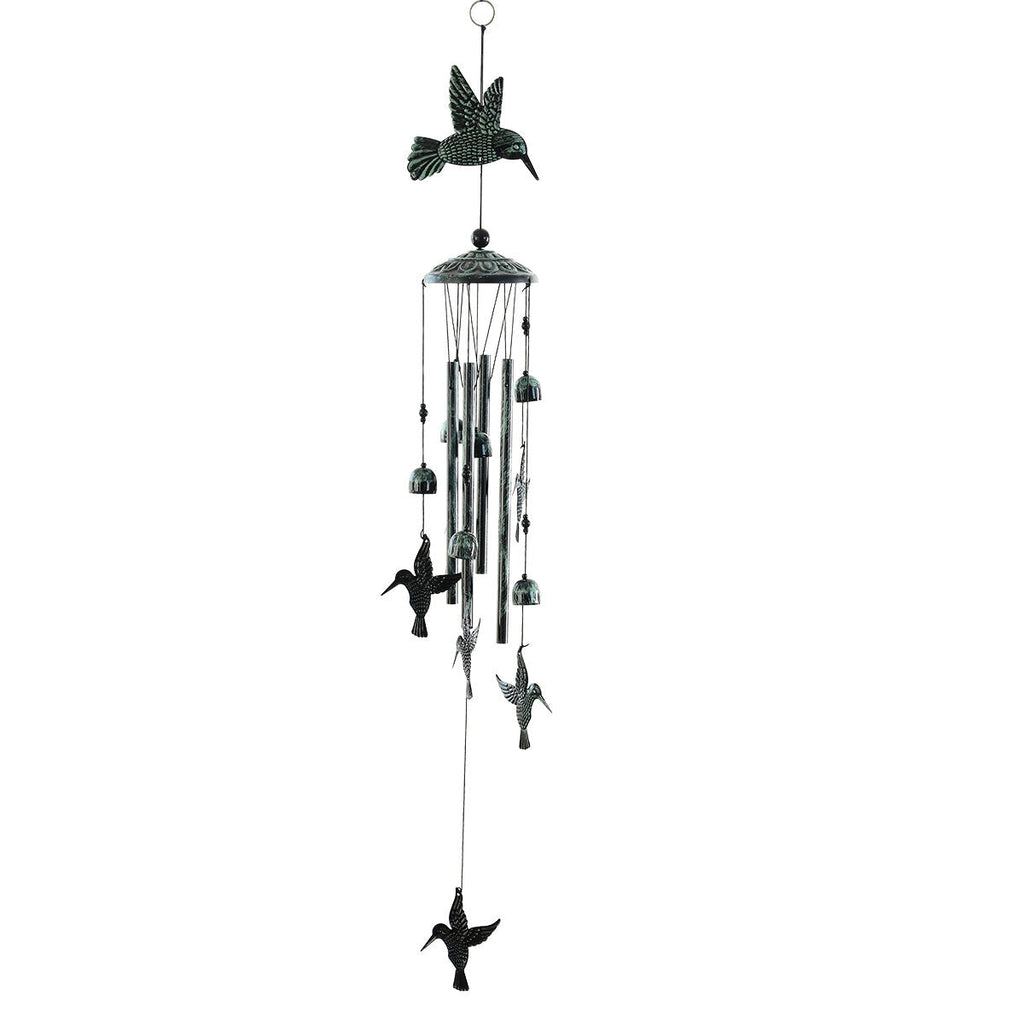 Green Retro Animal Iron Wind Chime With 4 Metal Tubes Metal Hanging Wind Bell