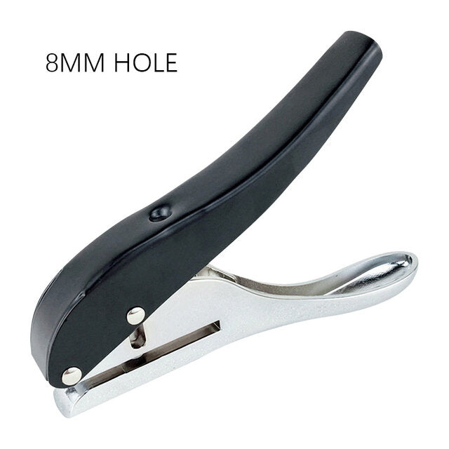 Silver Metal Handheld Hole Puncher - 3mm/8mm Hole Size, Ideal for Paper, Not for PVC Over 2.0MM Thickness