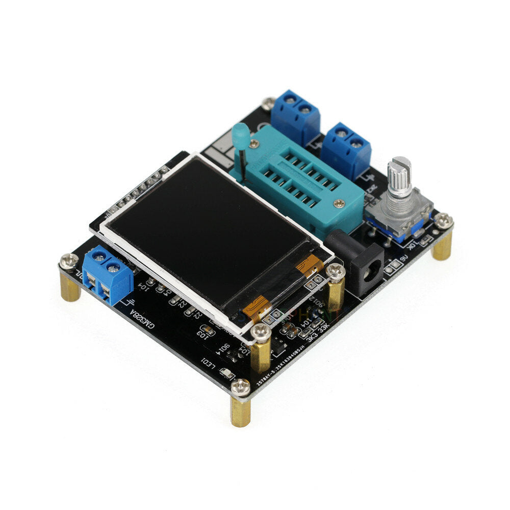 Transistor Tester LCR Diode Capacitance ESR Voltage Frequency Meter PWM DIY Kit with Case
