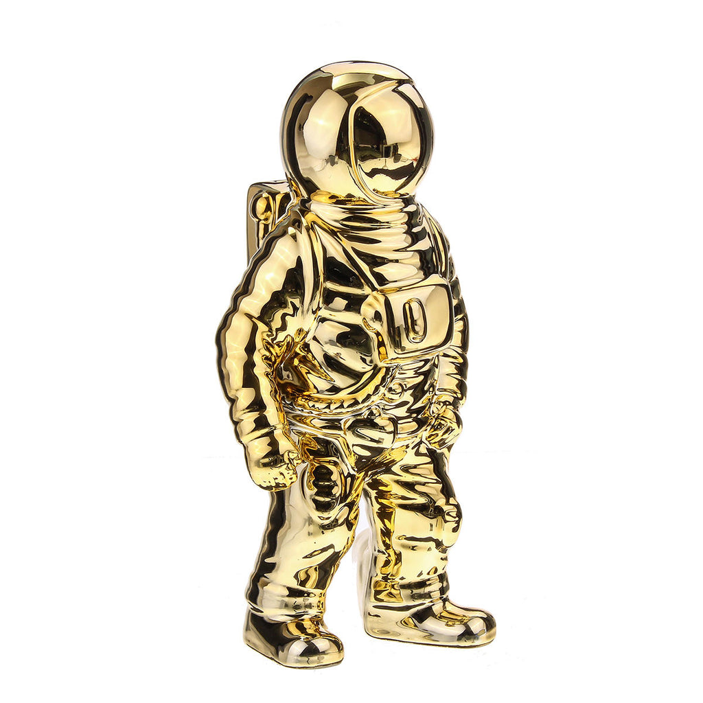 Ceramic Space Man Sculpture Astronaut Cosmonaut Vase Ornament Statue Money Pot