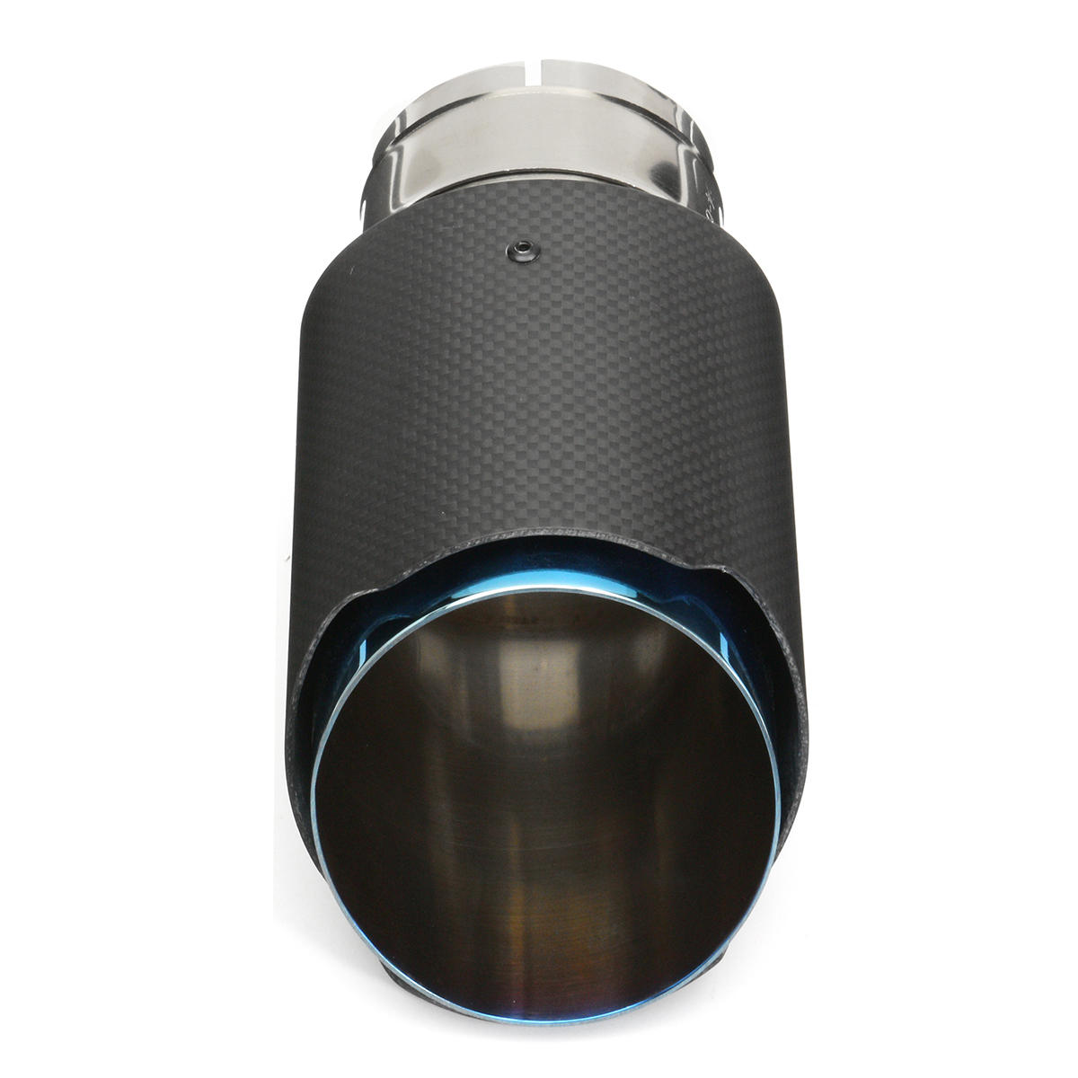 Universal 63mm Blue Steel End Carbon Fiber Exhaust Muffler Tip Pipe