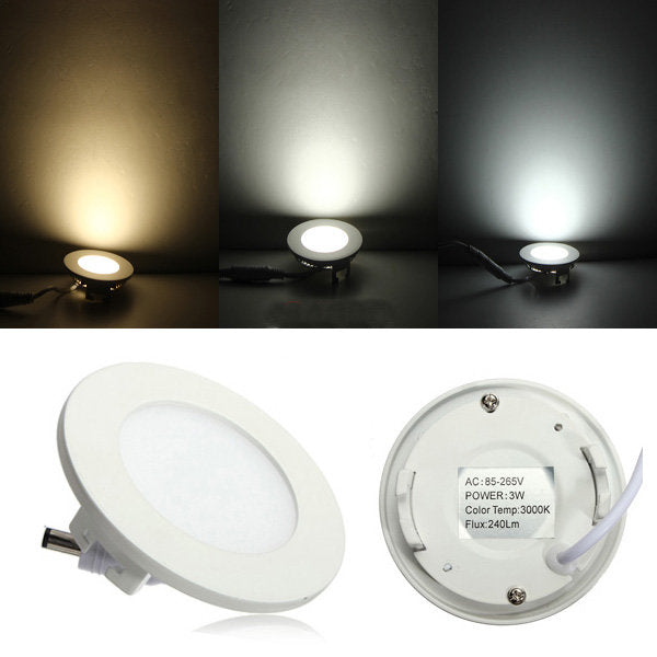 3W Round Ceiling Ultra Thin Panel LED Lamp Down Light Light 85-265V