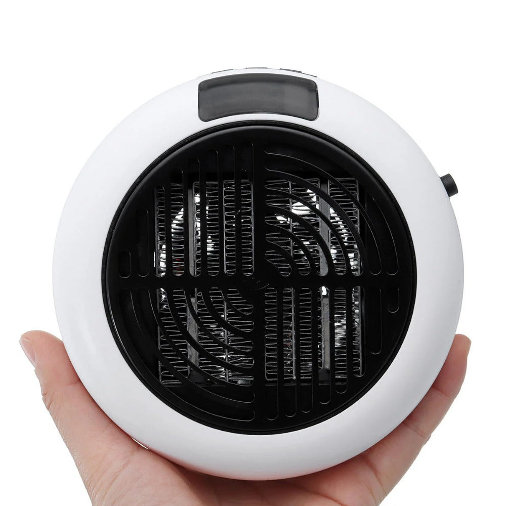 900W Mini Portable Electric Heater Fan - Wall Outlet Warm Air Blower for Home & Office