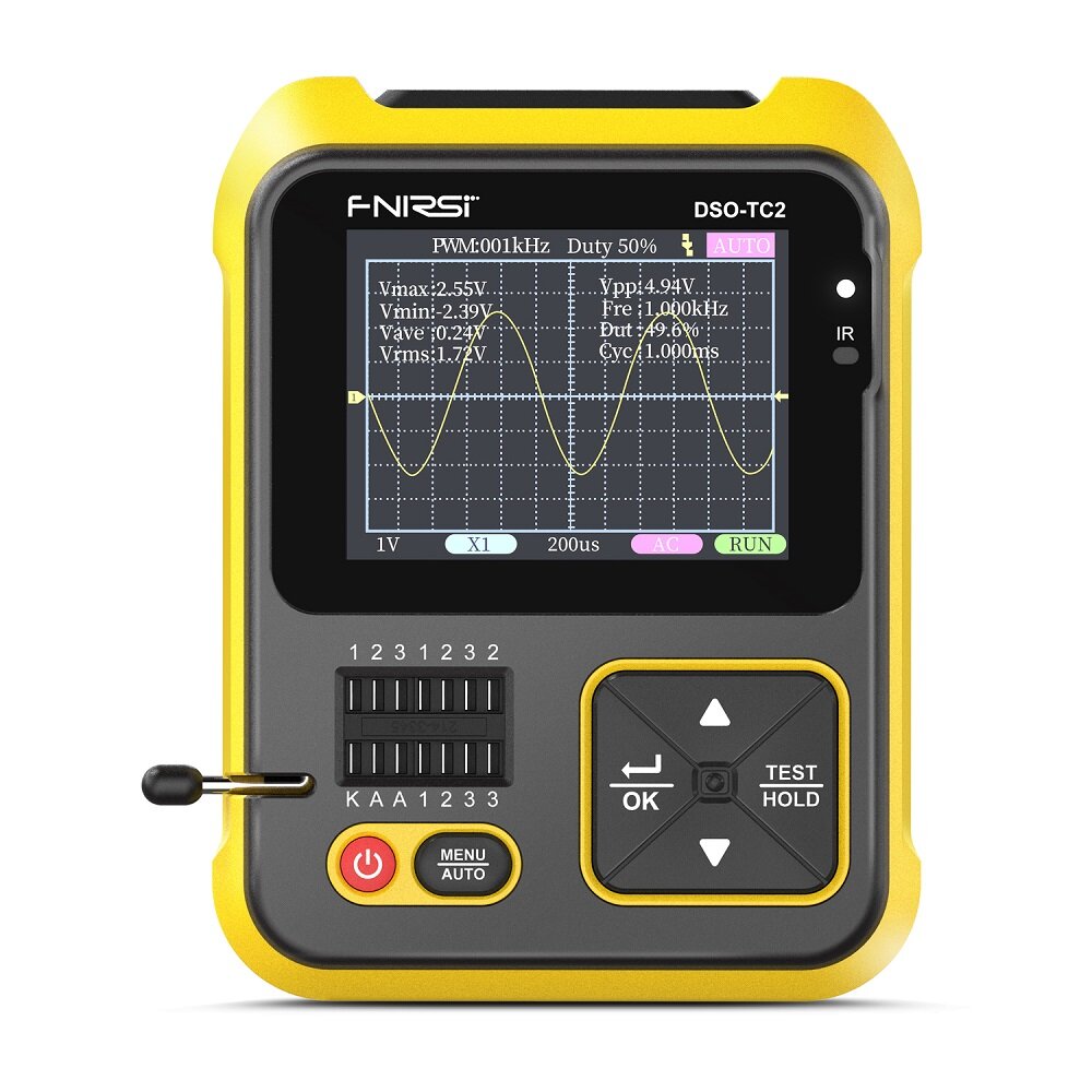 Handheld Digital Oscilloscope LCR Meter Graphic Display Transistor Tester 2.4-inch TFT Color Screen LED Backlight for Auto Repair Appliance Repair