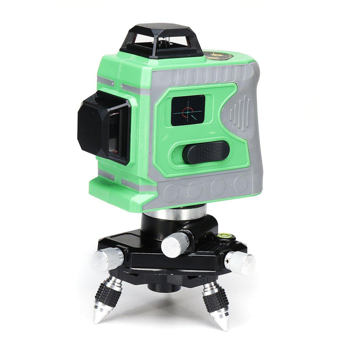 3D 12Line Green Laser Level Self Leveling 360 Rotary Cross Outdoor Measure Tool