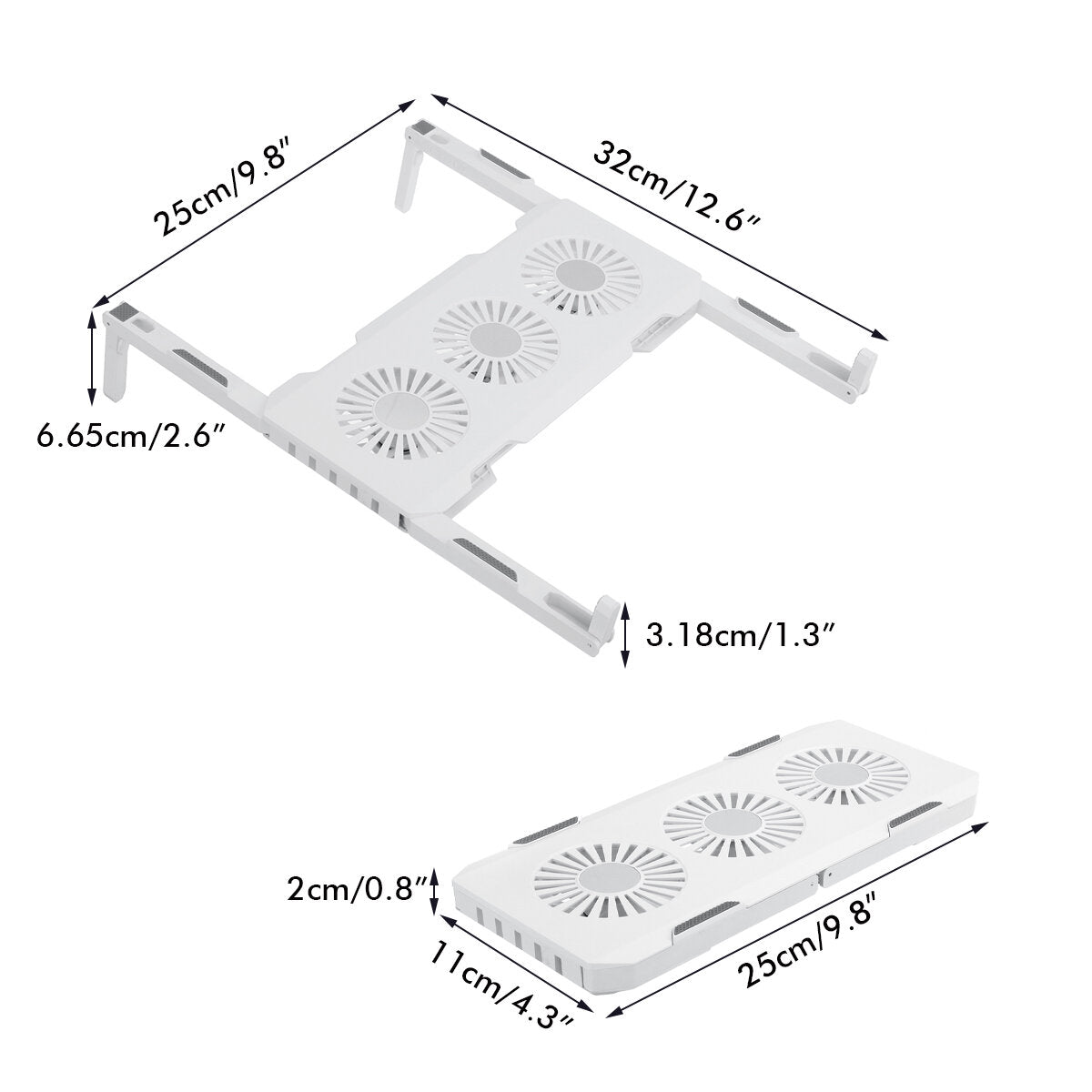 Laptop Radiator Portable Storage Three Core Fan Cooling Base RGB Light Emitting Computer Bracket