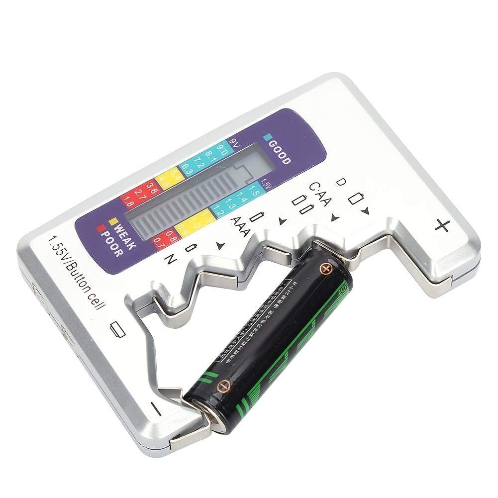 Battery Tester Digital LCD Display 9V 1.5V Capacitance Diagnostic Tool