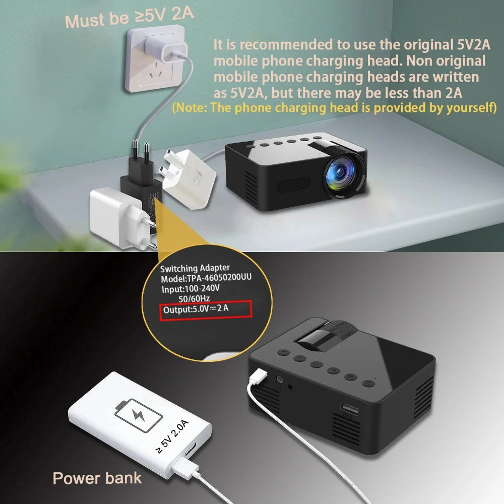 Mini Wifi Smart Portable Outdoor Projector Full HD1080P Office Home Theater Movie Wireless Same Screen Projector