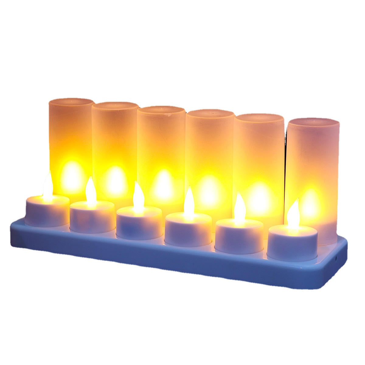 12PCS LED Rechargeable Candle Lamps Flameless Warm Tea Light Decoration