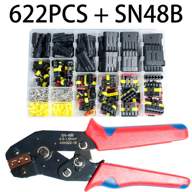 Car Electrical Wire Connector Plug Automotive Waterproof 1/2/3/4 Pin Motocycle Truck Harness Male Female Crimping Pliers